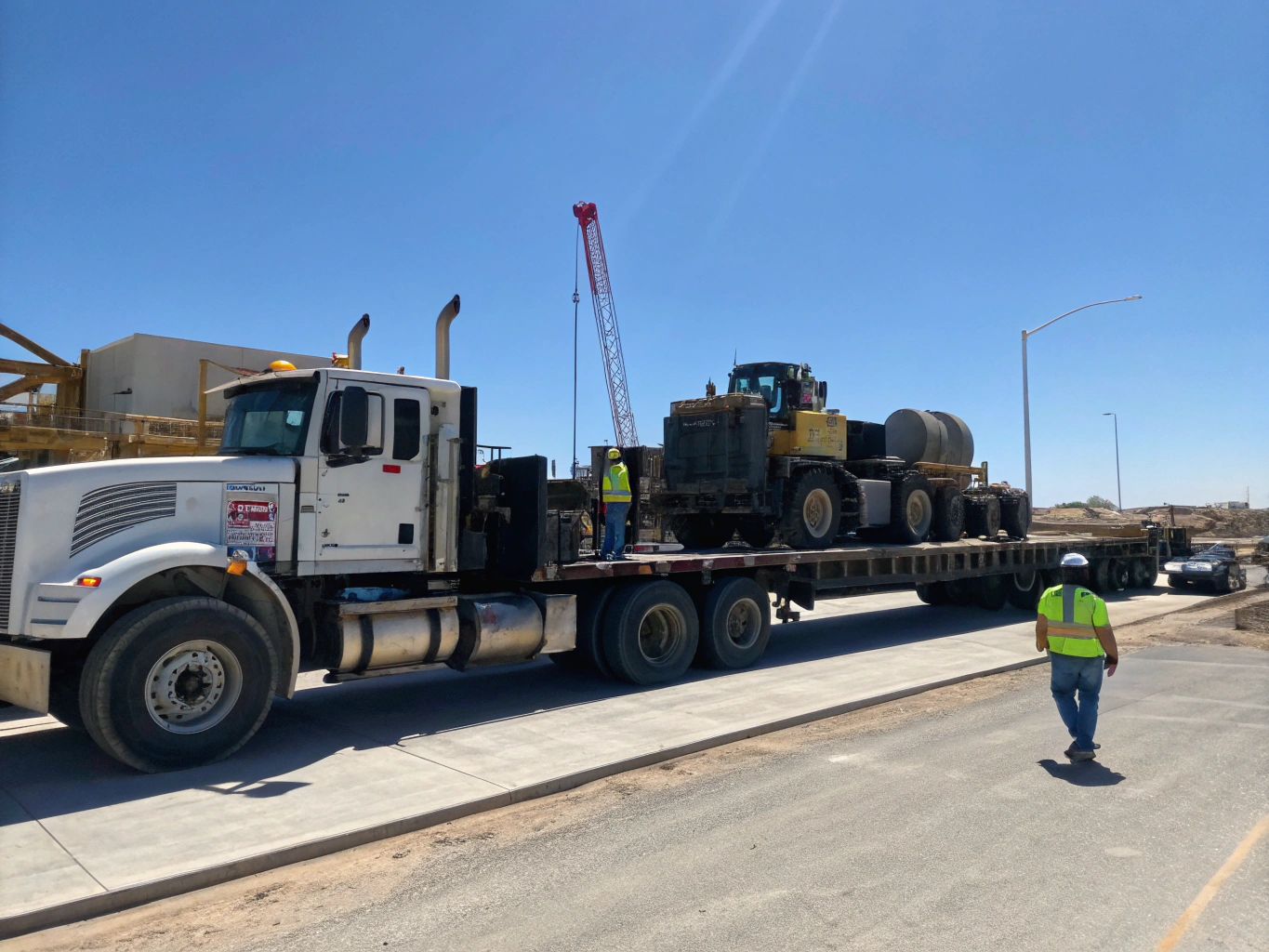 Heavy equipment and machinery transport flatbed in Norfolk VA